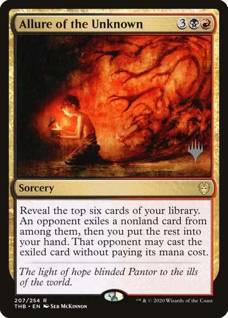 Attrait de l'inconnu, carte Magic PTHB 207p — extension Theros Beyond Death Promos