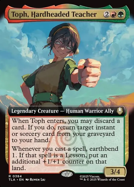 Toph, professeure obstinée, carte Magic TLA 384 — extension Avatar: The Last Airbender
