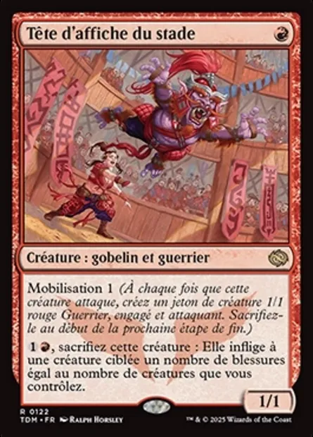 Tête d'affiche du stade, carte Magic TDM 122 — extension Tarkir: Dragonstorm
