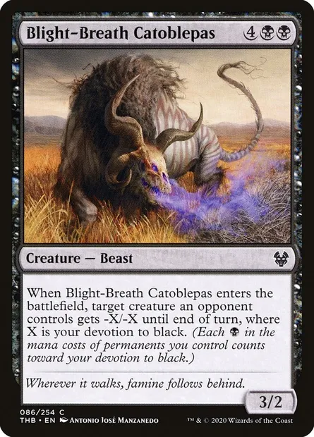 Blight-Breath Catoblepas, Magic card THB 86 — Theros Beyond Death set