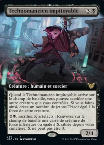 Technomancien impitoyable, carte Magic NEC 56 — extension Neon Dynasty Commander
