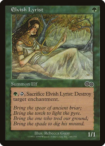 Lyriste elfe, carte Magic USG 248 — extension Epopée d'Urza