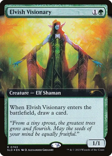 Visionnaire elfe, carte Magic SLD 763 — extension Secret Lair Drop