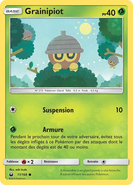 Grainipiot, carte Pokémon CES 11 — extension Tempête Céleste