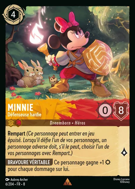 Minnie - Défenseuse hardie, carte Disney Lorcana CH8-006 — extension Le Règne de Jafar