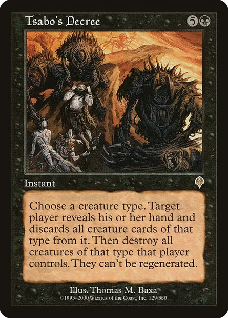 Tsabo's Decree, Magic card INV 129 — Invasion set