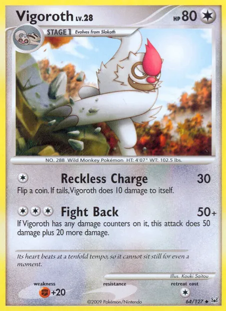 Vigoroth, Pokémon card PL 64 — Platinum set