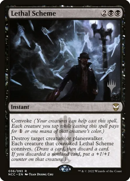 Lethal Scheme, Magic card PNCC 36p — New Capenna Commander Promos set