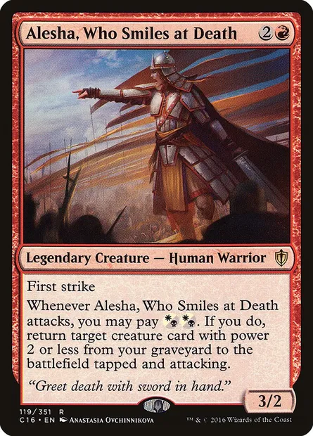 Alesha, Who Smiles at Death, Magic card C16 119 — Commander 2016 set