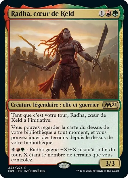 Radha, cœur de Keld, carte Magic M21 224 — extension Core Set 2021
