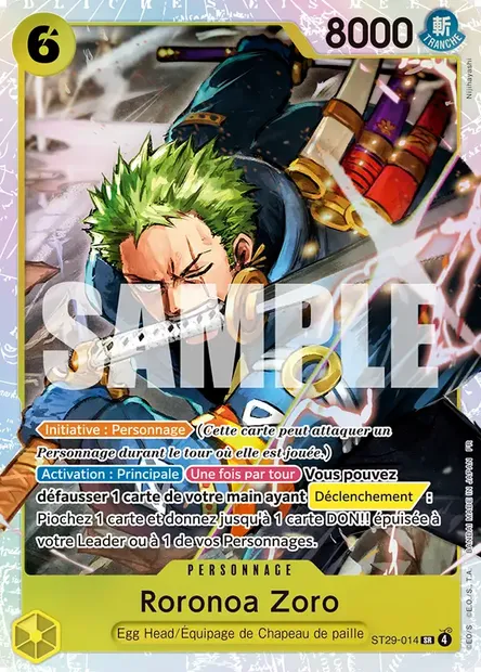 Roronoa Zoro, carte One Piece ST29-014 — extension EGG HEAD