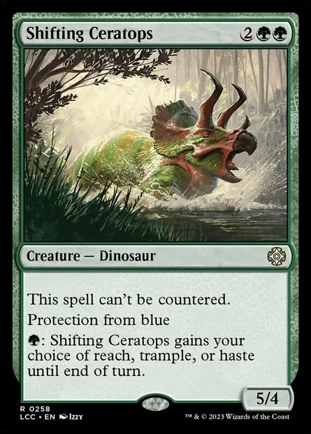 Shifting Ceratops, Magic card LCC 258 — The Lost Caverns of Ixalan Commander set