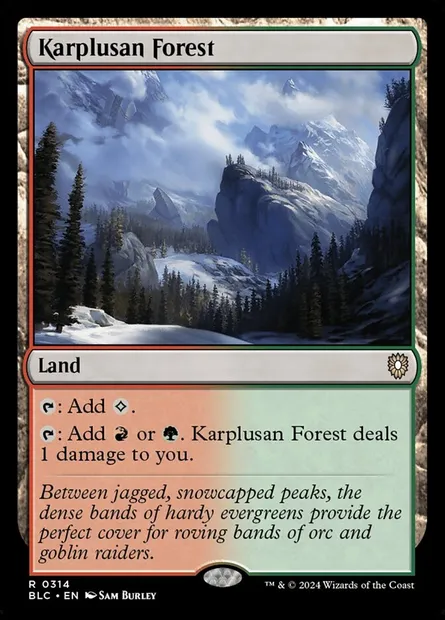 Karplusan Forest, Magic card BLC 314 — Bloomburrow Commander set
