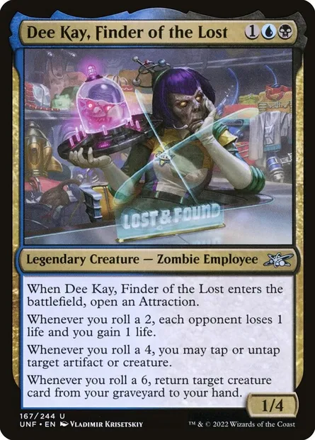 Dee Kay, Finder of the Lost, carte Magic UNF 167 — extension Unfinity