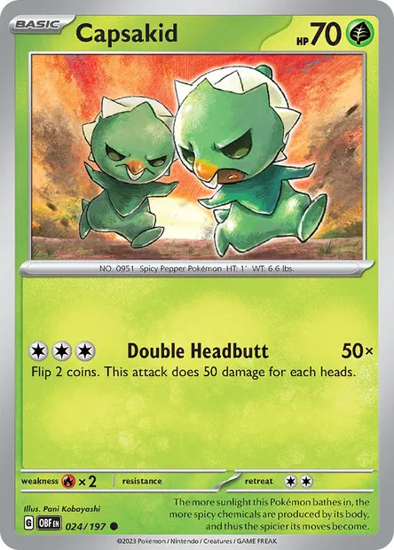 Capsakid, Pokémon card OBF 024 — Obsidian Flames set