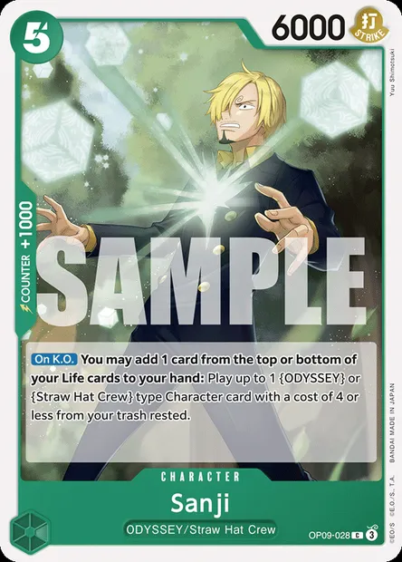 Sanji, One Piece card OP09-028 — EMPERORS IN THE NEW WORLD set