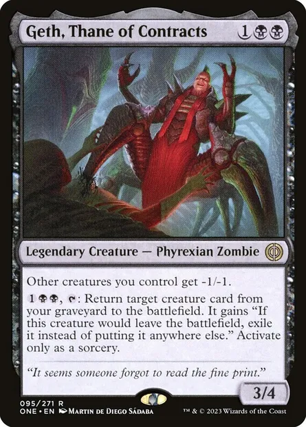 Geth, Thane of Contracts, Magic card ONE 95 — Phyrexia: All Will Be One set