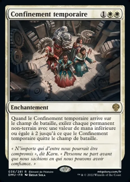 Confinement temporaire, carte Magic DMU 36 — extension Dominaria Uni