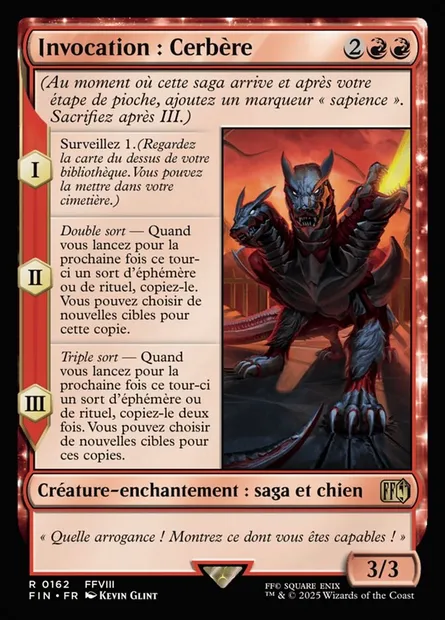 Invocation : Cerbère, carte Magic FIN 162 — extension Final Fantasy