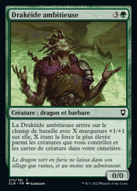 Drakéide ambitieuse, carte Magic CLB 213 — extension Commander Légendes : la bataille de la Porte de Baldur