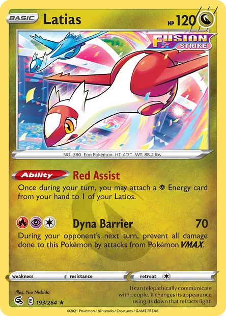 Latias, Pokémon card FST 193 — Fusion Strike set