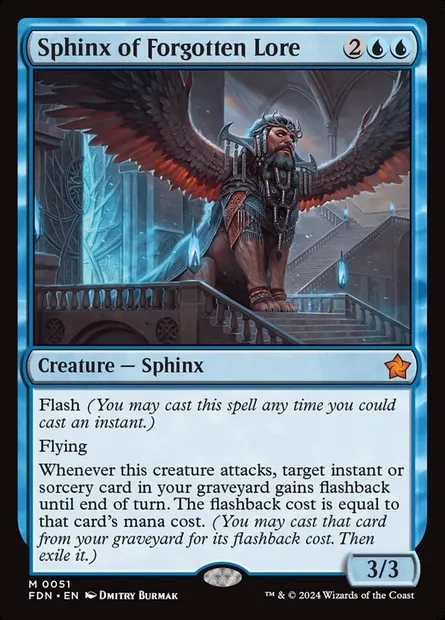 Sphinx of Forgotten Lore, Magic card FDN 51 — Foundations set
