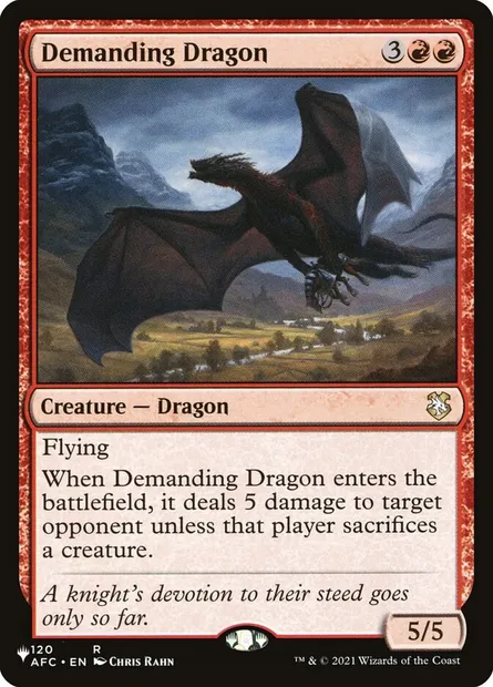 Demanding Dragon, Magic card PLST AFC-120 — The List set