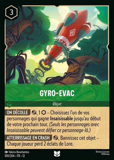 Gyro-Evac, carte Disney Lorcana CH12-100 — extension Contrées Inconnues
