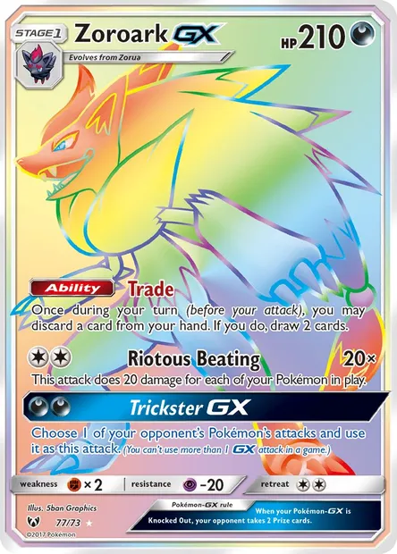 Zoroark GX, Pokémon card SLG 77 — Shining Legends set