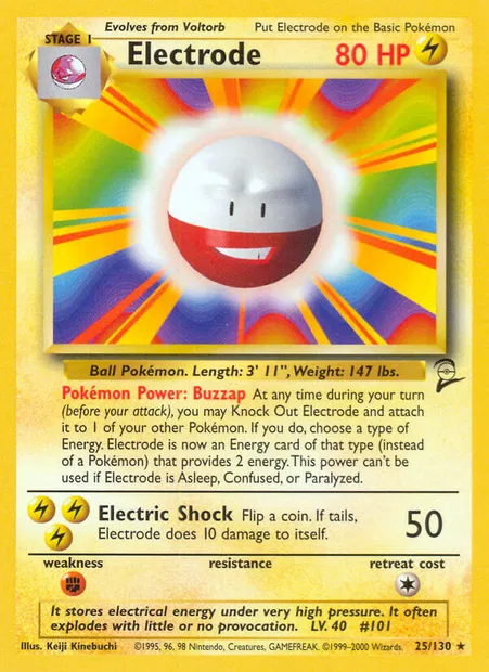 Electrode, Pokémon card B2 25 — Base Set 2 set