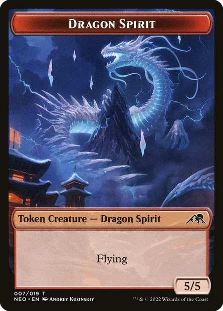 Dragon Spirit, carte Magic TNEO 7 — extension Kamigawa: Neon Dynasty Tokens
