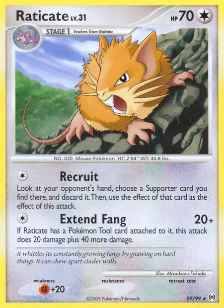 Raticate, Pokémon card AR 29 — Arceus set