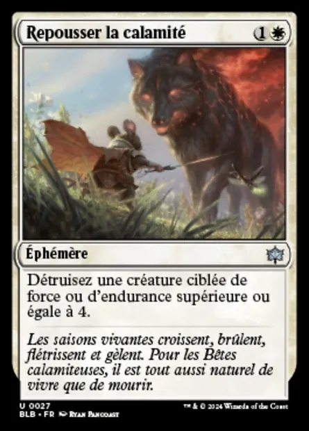 Repousser la calamité, carte Magic BLB 27 — extension Bloomburrow