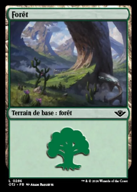 Forêt, carte Magic OTJ 286 — extension Outlaws of Thunder Junction