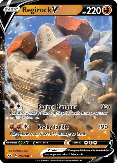 Regirock V, Pokémon card SSH 104 — Sword & Shield set