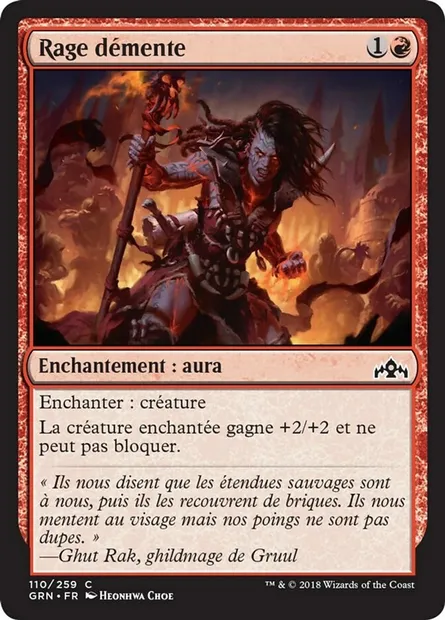 Rage démente, carte Magic GRN 110 — extension Les Guildes de Ravnica
