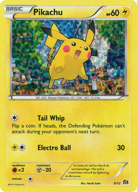 Pikachu, carte Pokémon MCD16 6 — extension Collection McDonald's 2016