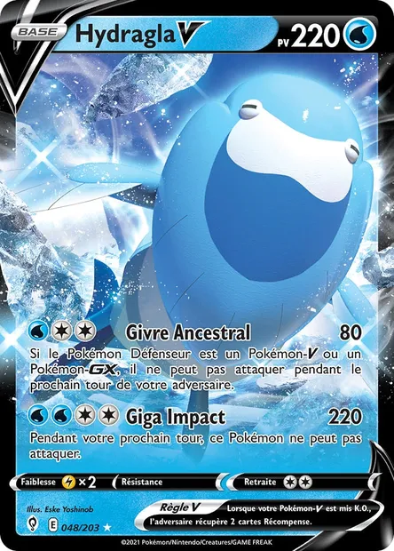 Hydragla V, carte Pokémon EVS 48 — extension Évolution Céleste