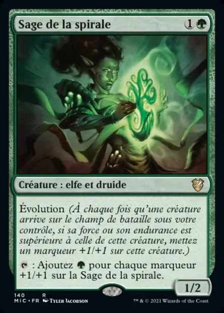 Sage de la spirale, carte Magic MIC 140 — extension Midnight Hunt Commander