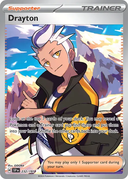 Drayton, Pokémon card SSP 232 — Surging Sparks set