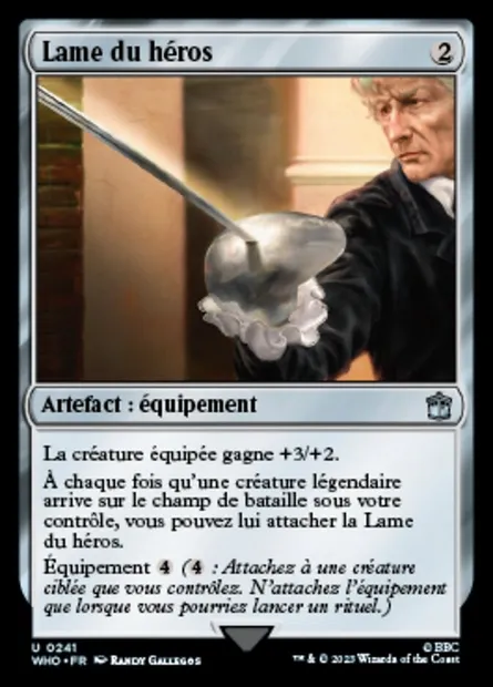 Lame du héros, carte Magic WHO 241 — extension Doctor Who