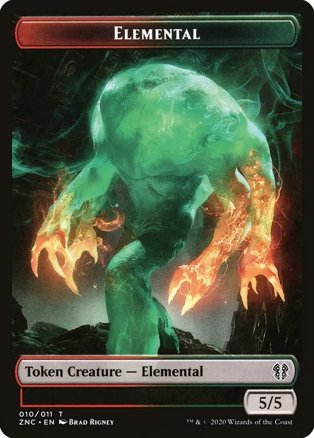 Elemental, Magic card TZNC 10 — Zendikar Rising Commander Tokens set