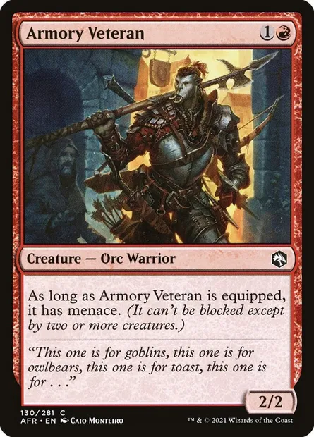 Armory Veteran, Magic card AFR 130 — Adventures in the Forgotten Realms set