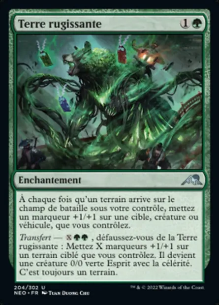 Terre rugissante, carte Magic NEO 204 — extension Kamigawa: La Dynastie Néon