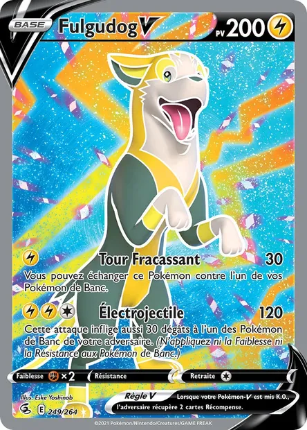 Fulgudog V, carte Pokémon FST 249 — extension Poing de Fusion