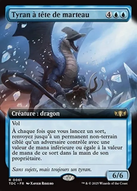 Tyran à tête de marteau, carte Magic TDC 61 — extension Tarkir: Dragonstorm Commander