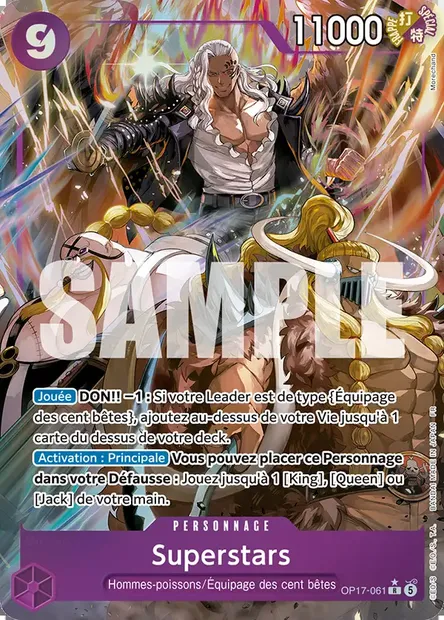 Superstars, carte One Piece OP17-061 — extension LES GUERRIERS LES PLUS PUISSANTS AU MONDE