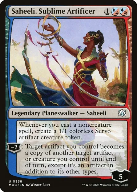 Saheeli, Sublime Artificer, Magic card MOC 338 — March of the Machine Commander set