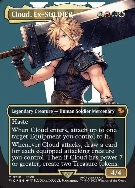 Cloud, Ex-SOLDIER, Magic card FIC 210 — Final Fantasy Commander set