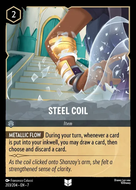 Steel Coil, Disney Lorcana card CH7-203 — Archazia's Island set